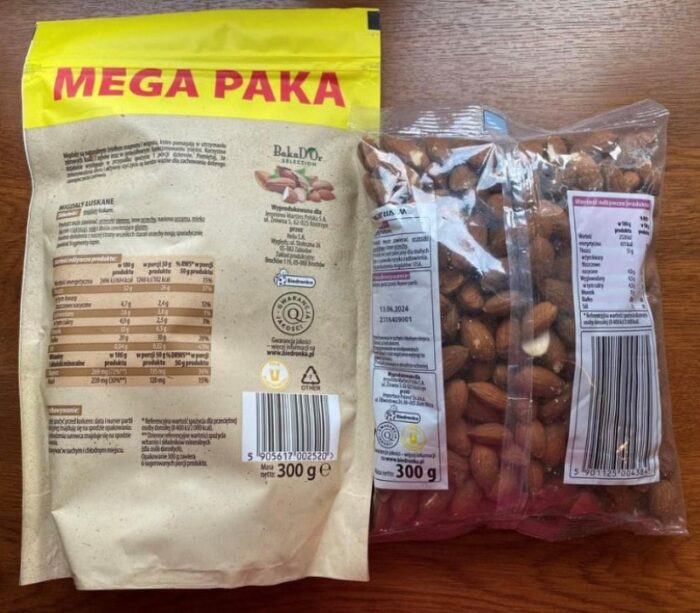 Migdały w opakowaniu